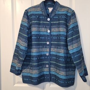 UNITS Womens Jacket Plus Sz 1X Boho Quilted  Button-Up